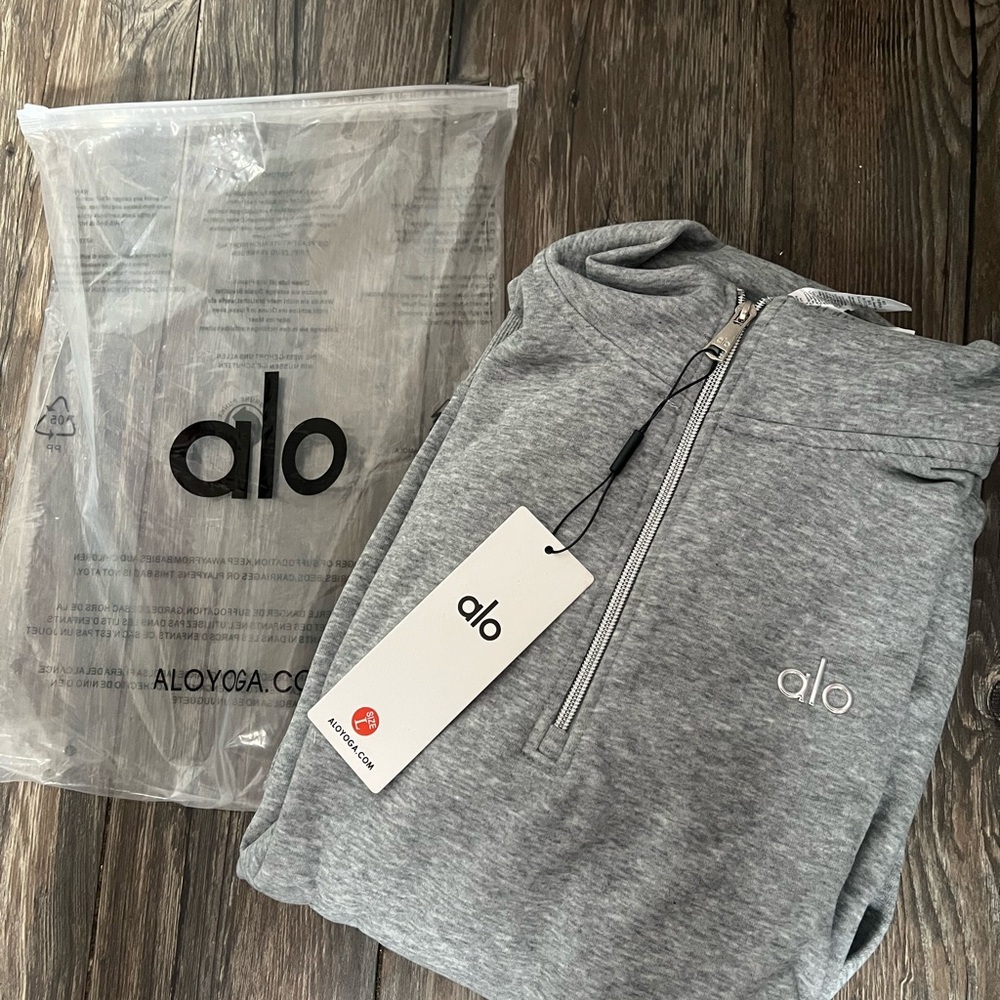 Alo Men’s Gray Quarter Zip Set Size L New